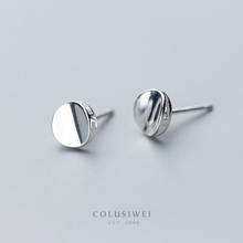 Colusiwei Authentic 925 Sterling Silver Simple Geometric Round Stud Earrings for Women Fine Silver Earrings Jewelry 2020 2024 - buy cheap