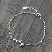 AKOLION Summer Jewelry Silver Color branch Bracelet For Girl Women Charm leaves Bracelets Party Jewelry 2024 - buy cheap
