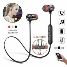 Auriculares magnéticos inalámbricos para todo teléfono, para el cuello con banda audífonos deportivos, Bluetooth, metálicos, con micrófono, ESTÉREO 2024 - compra barato