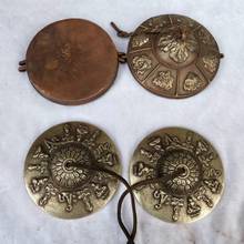 Campana de cobre con caja de artesanías tradicionales tibetanas, campana artesanal antigua de Nepal/Asia, diámetro de 10CM, 1 par 2024 - compra barato