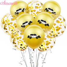 Amadwill-globos de confeti de látex para niños, Decoración de cumpleaños para Baby Shower, coche de policía, camión de bomberos, 10 Uds., 7D 2024 - compra barato