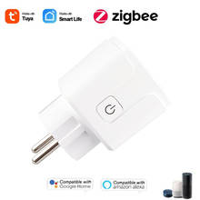 Tuya ZigBee Smart Plug ЕС 15A таймер розетка приложения SmartLife Управление умный дом Беспроводной Plug совместимый с Alexa Google домашний помощник 2024 - купить недорого
