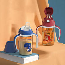 Garrafa de água substituível do tampão da garrafa bebendo do bebê de 240ml ppsu com copo de palha do punho sippy 2024 - compre barato