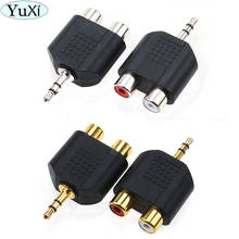YuXi Stereo RCA Splitter Connector 3.5 mm Male to 2 RCA Female Audio Adapter for Computer Speaker Earphone Headphone 2024 - buy cheap