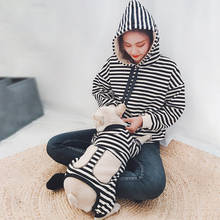 Winter Warm Dog Coat Jacket French Bulldog Clothes for Dogs Hoodie Striped Pet Matching Clothes Dog Clothing for Dogs Pet Outfit 2024 - buy cheap