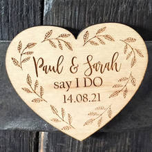 Personalised Wooden Save the Date Magnet, Wedding Invite, Wedding Magnets Personalised Rustic 2024 - buy cheap