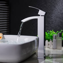 Tall Chrome Waterfall Basin Faucet Bathroom Sink Water Tap Single Handle Hot Cold Water Mixer Tap Bathroom Torneiras Crane Tap 2024 - buy cheap