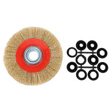 1Pcs 8 Inch 200mm Steel Flat Wire Wheel Brush with 10pcs Adaptor Rings For Bench Grinder Polish 2024 - buy cheap