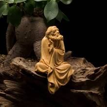 Boxwood 8cm 11cm Dharma Sculpture Wood Carving Buddha Statue Zen Buddhism Home Decor 2024 - buy cheap