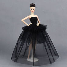 Vestido pequeño negro de alta calidad para muñeca Barbie, ropa de noche multicapa, vestidos de novia, accesorios para muñecas BJD 1/6 2024 - compra barato