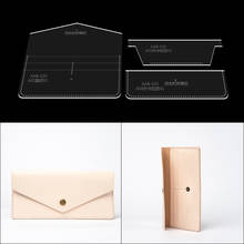 Leather tools acrylic template long wallet wallet design drawing pattern diy handmade leather goods pattern mold 2024 - buy cheap