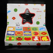 Children Educational Fruit Matching Puzzles Domino 30 Pieces Animals Block Kids Building Blocks Baby Montessori Wooden Toys Gift 2024 - buy cheap