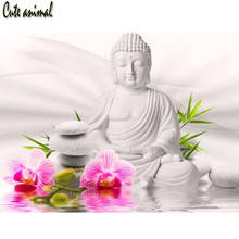 Diamond Painting Full Drill square round Buddha statue orchid zen religion Diamond Embroidery Picture Diamond Cross Stitch kit 2024 - buy cheap