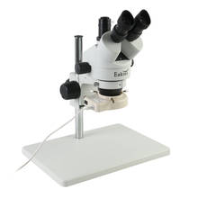 Microscopio estéreo Trinocular simul-focal 7X-45X, microscopio de soldadura de joyería PCB Industrial + 56 Anillo de luz LED 2024 - compra barato