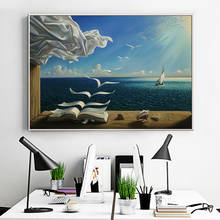 Salvador Dali Oil The Waves Painting Book Sailboat Wall Paintings on Canvas  Surrealism Art Posters and Prints Wall Art Pictures 2024 - buy cheap