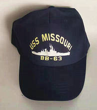 Printed Navy Blue USS Missouri BB-63 Printed Baseball hat cap Adjustable Snapback 2024 - buy cheap