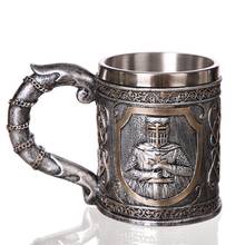 Stainless Steel Coffee Mug Tea Cup Beer Stein Tankard Wall  Water Drinkware Medieval Templar Crusader Knight Suit Armor Knight 2024 - buy cheap