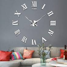 DIY 3D Large Wall Clock Sticker Acrylic Mirror Self Adhesive Big Wall Clocks Modern Design Roman Numerals Clock Watch Home Decor 2024 - buy cheap