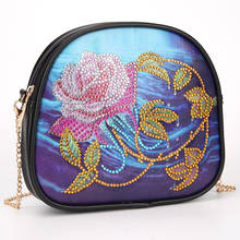 Bolso de hombro con cadena de cuero para mujer, cartera de mano con forma Especial de Pintura de diamantes, bolso de mano para novia, bricolaje 2024 - compra barato