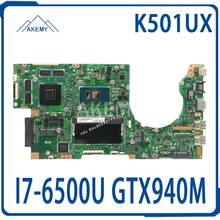 K501UX K501UB Laptop motherboard For Asus K501UX K501UB K501U K501 original mainboard DDR4 4GB RAM I7-6500U GTX940M 2024 - buy cheap