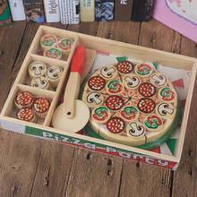 Juguetes de madera para niños, vajilla de simulación para cocinar con Pizza, juguete de simulación para niños, bandeja para frutas, regalos para niños 2024 - compra barato