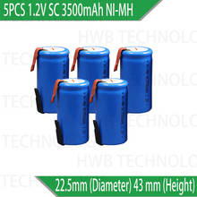 Ferramentas elétricas para bateria recarregável, 5 tamanhos sub-c sc 1.2v sc 3500mah ni-mh/parafuso de broca elétrica frete grátis 2024 - compre barato