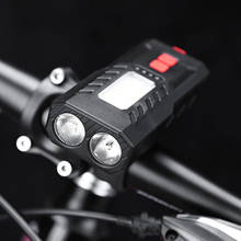 Multifuncional bicicleta luz à prova de chuva usb recarregável 4000mah mtb frente lâmpada do farol com banco potência lanterna luz da bicicleta 2024 - compre barato