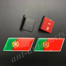 2x Portugal Portuguese Flag Car Front Grille Grill Emblem Badge Decals Sticker 2024 - buy cheap
