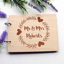 Creative Personalised Guest Book Rustic Wooden Guest Book    Wedding advice book Wedding Record Album 2024 - buy cheap