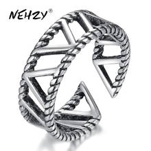 NEHZY S925 Stamp new Open Ring High Quality Retro Simple Black Hollow Size Adjustable Hand Jewelry making 2024 - buy cheap
