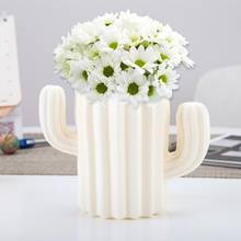 Пластиковая ваза в форме кактуса, держатель для горшка для высушенных цветов, украшение для дома, офиса, рабочего стола, гостиной, Современное украшение для вазы 2024 - купить недорого