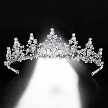 TIARA nupcial de cristal para mujer, corona de Reina, fiesta barroca, diadema de princesa, diamantes de imitación, joyería para niña, accesorios para el cabello de boda 2024 - compra barato