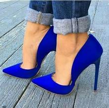 Moraima-zapatos de tacón alto con punta estrecha para mujer, calzado de vestir, tacones de aguja, color azul, para fiesta y boda 2024 - compra barato