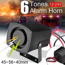 Bocina de alarma de 6 tonos para coche, sistema de alarma de sirena, altavoz de alarma de sonido fuerte, 12-24V 2024 - compra barato