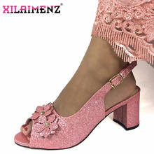 Розовый цвет; новый дизайн; Лидер продаж; итальянская женская обувь в африканском стиле для свадебной вечеринки; Женская обувь в нигерийском стиле с аппликацией 2024 - купить недорого