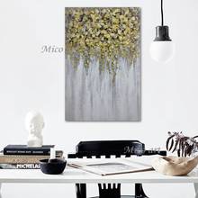 Simple Latest Design Hand-painted Abstract Golden Trees Wall Canvas Palette Knife Oil Painting Art Dropshipping Picture Wall Art 2024 - buy cheap