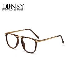 LONSY Fashion Square Leopard Glasses Frame Women Men Clear Lens Myopia Optical Eyeglasses Vintage Eyewear 2024 - buy cheap