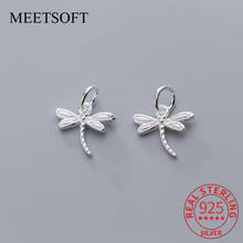 MEETSOFT Trendy 925 Sterling Silver dragonfly insect DIY Necklace Making Finding Handmade Chic Charms Jewelry Accessories 2024 - buy cheap