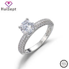 HuiSept Rings for Women 925 Silver Jewelry Accessories Zircon Gemstones Charm Finger Ring Wedding Promise Party Gift Wholesale 2024 - buy cheap