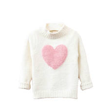 Suéter de manga larga para niña, suéter cálido de punto para niña, jersey para niña de 4 a 8 años, suéter con corazón, 2021 2024 - compra barato