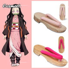 Fantasia de anime demon slayer, kimetsu no yaiba kamado nezuko, sapatos para cosplay, halloween, adereços para adultos 2024 - compre barato