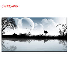 Large 5D Diy diamond painting Lake moon flamingo Diamond Mosaic Rhinestone Embroidery cross stitch Y3700 2024 - buy cheap