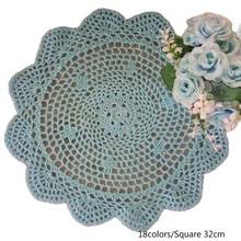 HOT Round cotton placemat cup coaster mug kitchen wedding dish table place mat cloth lace Crochet tea coffee doily Plate pan pad 2024 - buy cheap