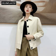 Korean Slim Fit Genuine Leather Jacket Women Casual Spring Autumn 100% Sheepskin Real Leather Short Coat Female White Outwear 2024 - buy cheap