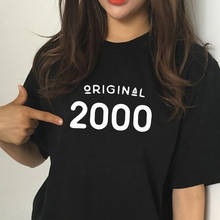 Новый 19-й подарок на день рождения, футболка с надписью, женские футболки с графическим принтом 2000, забавная графическая футболка, хипстер, Tumblr, удобный топ 2024 - купить недорого