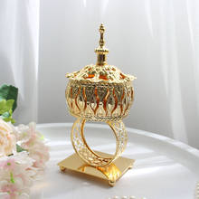 Incensário de porcelana portátil dourado, pequeno eletroplaca com suporte de incenso para casa chá yoga estúdio 2024 - compre barato