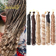 Saisity Long Wavy Synthetic Bulk Omber 22Inch High Temperature Hair Bundles Braiding Crochet Hair Extension For Women 2024 - buy cheap
