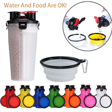 Pet Outing 2 in 1 Pet Water Bottle Portable Drinking Bottle Folding Cat and Dog Food Bowl Outdoor Accompanying Cup Feeding Bowl 2024 - buy cheap