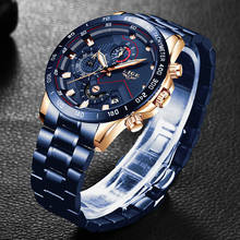 LIGE Mens Watches Top Brand Luxury Business Stainless Steel Waterproof Chronograph Male Quartz Clock Watch Men Relogio Masculino 2024 - buy cheap