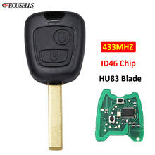 2 Button Remote Car Key 433MHz ID46 Chip HU83 Uncut Blade with Groove For Peugeot 307 For Citroen 2024 - buy cheap
